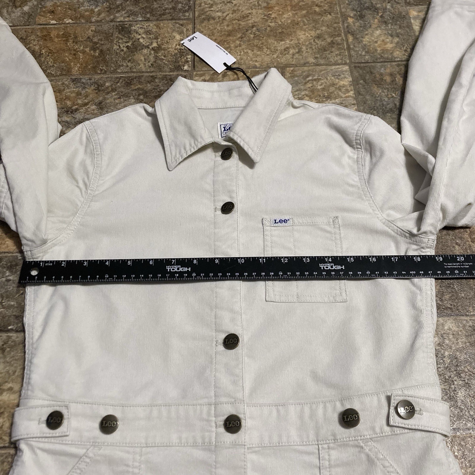 Lee Workwear Shirt Dress Womens Small Pockets Short Sleeve Button Corduroy NWT