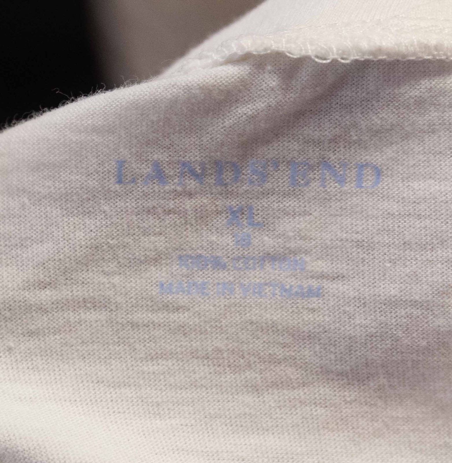 Lands’ End White Sleeveless Empire Waist Cotton Knit Dress Size XL