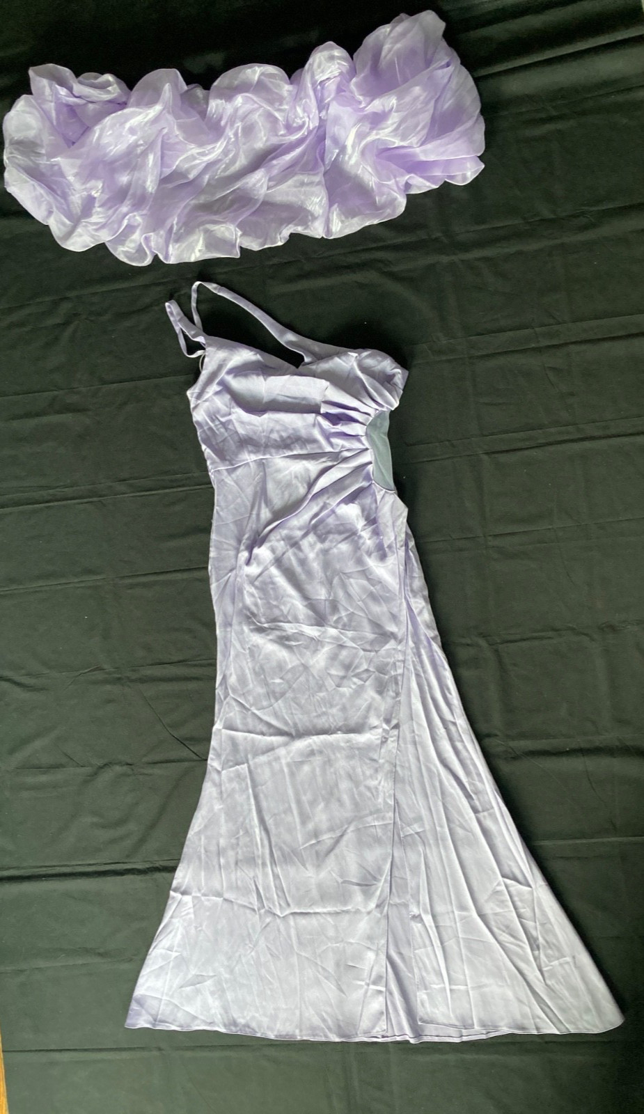 Women’s Size L Purple Full Length Party Formal Dress Leg Slit one shoulder