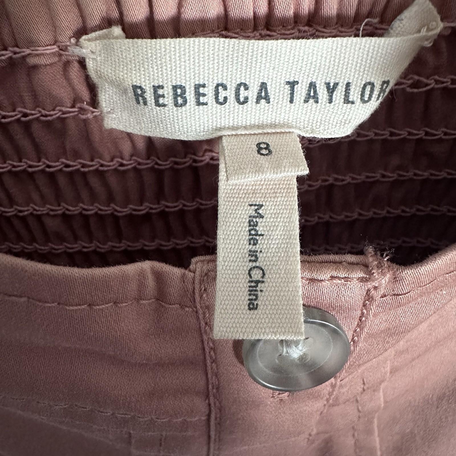 Rebecca Taylor Ready To Wear 2017 Tie Strap Cottagecore Dress Button Front Sz 8