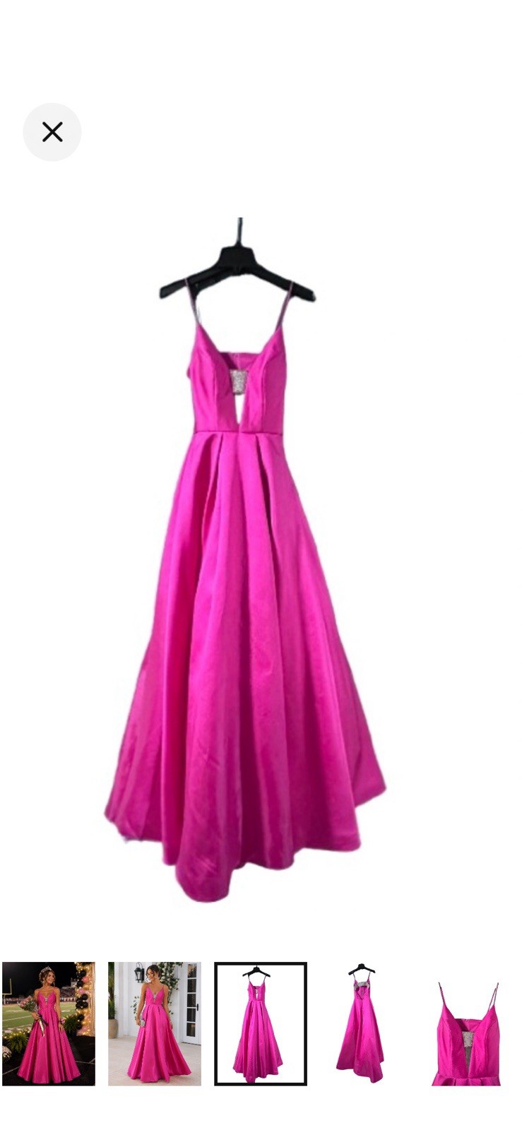 Pink by Alexia Designs Hot Pink Spaghetti Strap Ball Gown