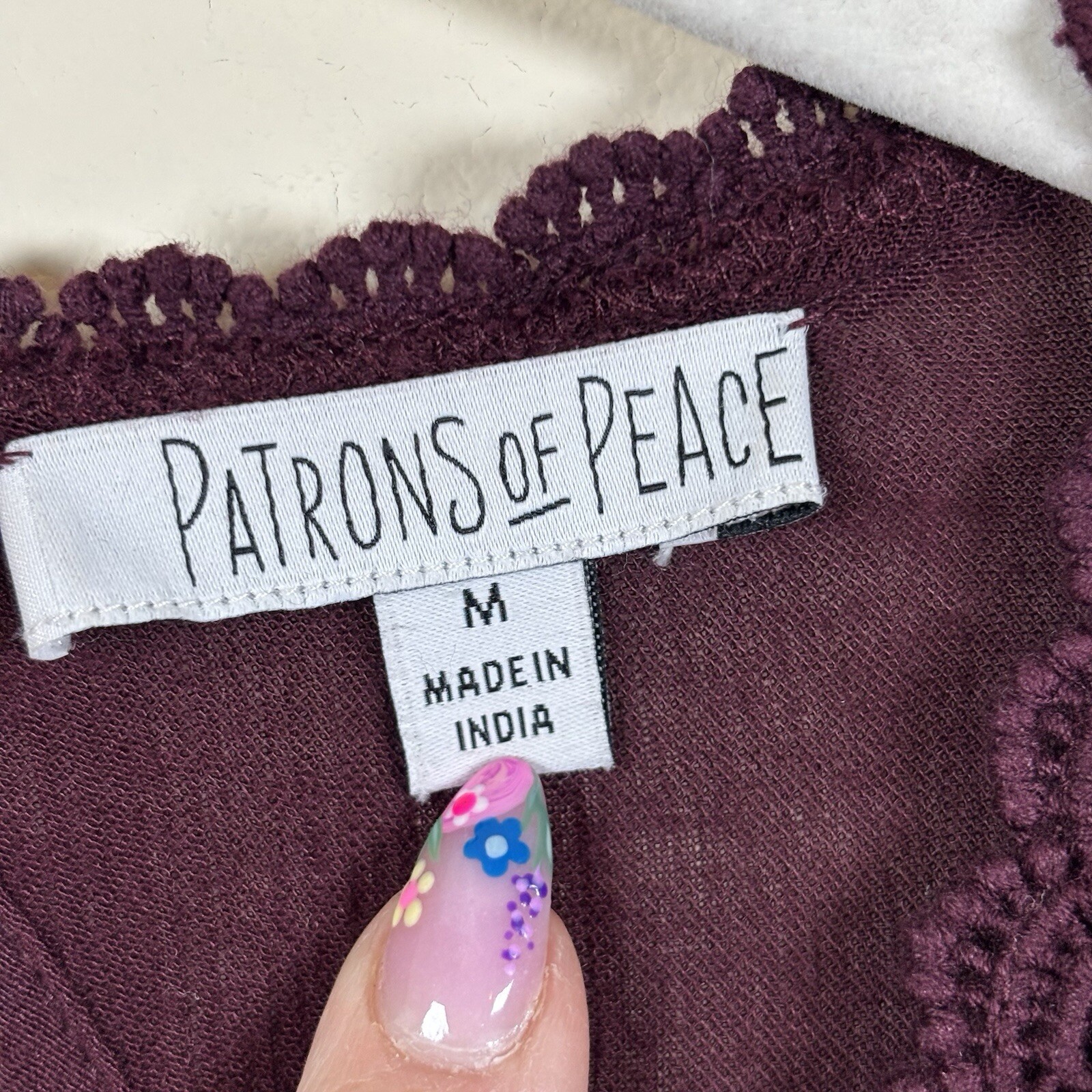 Patrons Of Peace Babydoll Dress Sz M Purple Semi-Sheer Gauzy Whimsigoth Fairy