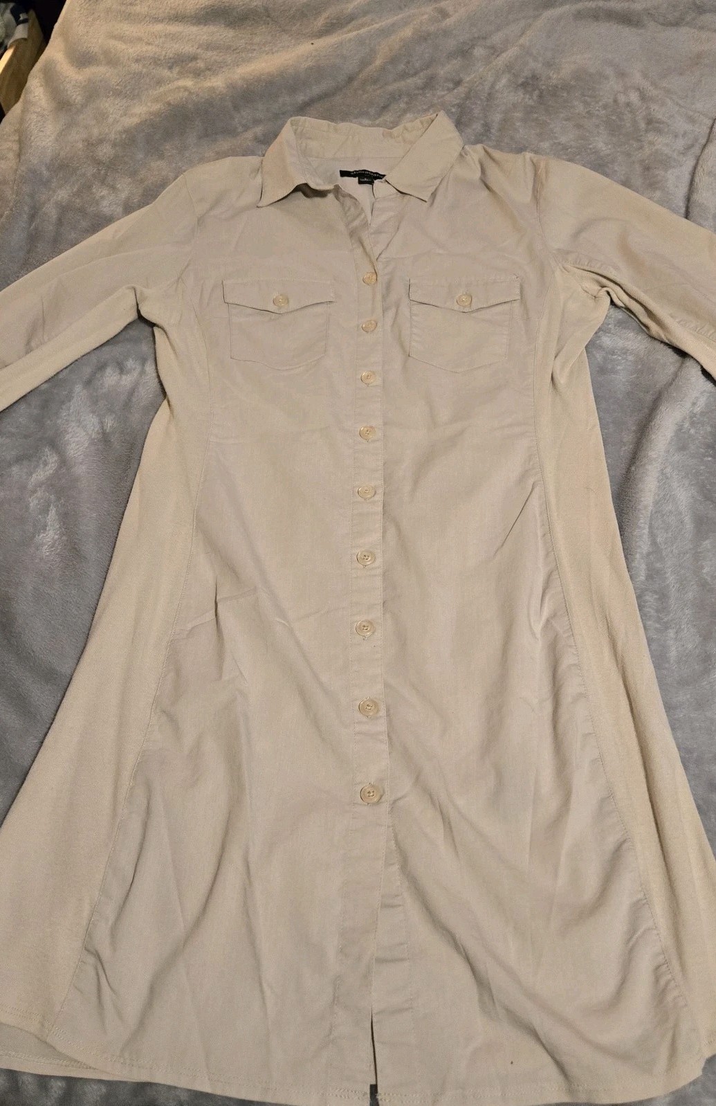 Business Casual Large Sharagano ButtonUp Fitted Dress Tailored Structured Sheath