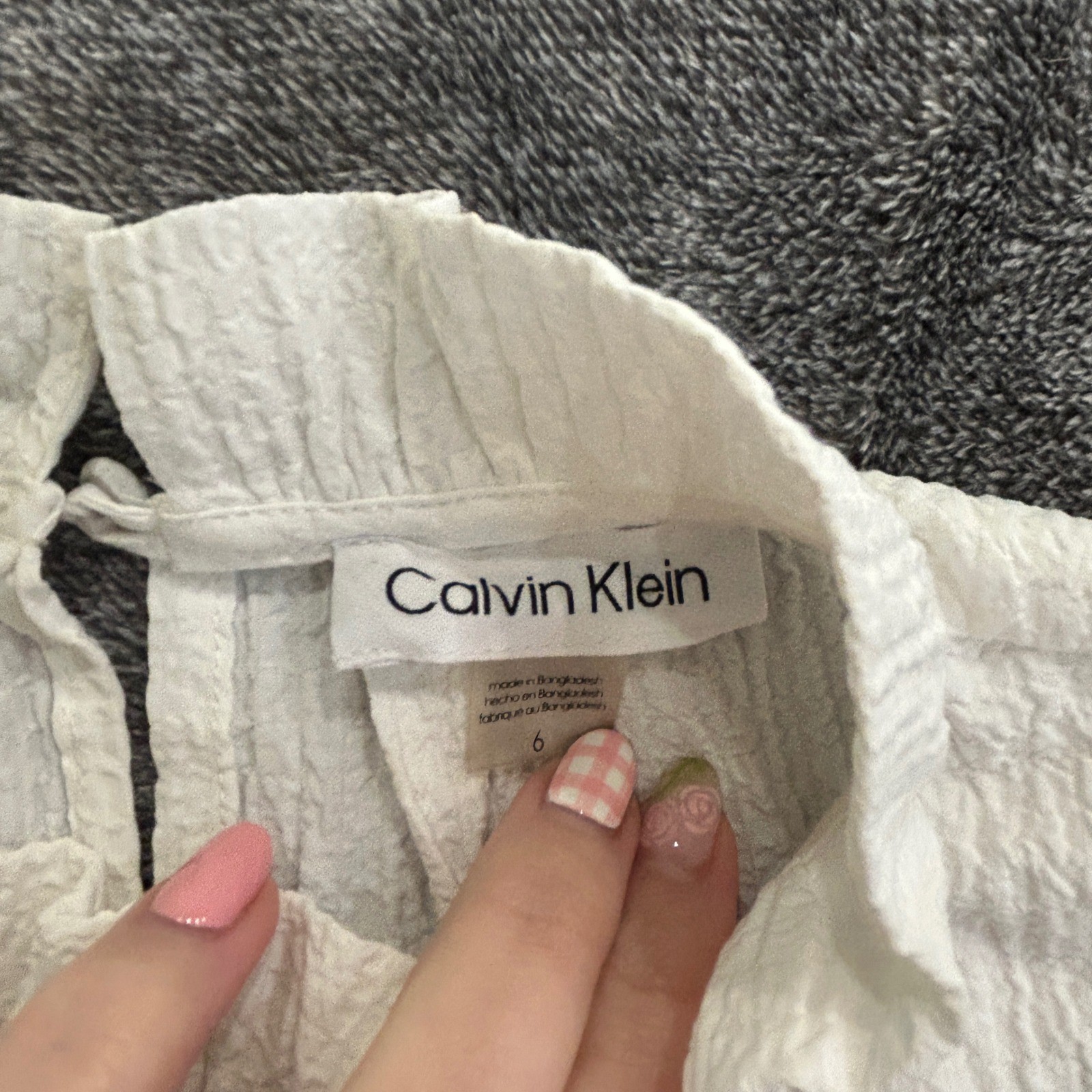 Calvin Klein Womens White Crinkle Tiered Mock Neck Sleeveless Mini Dress Size 6