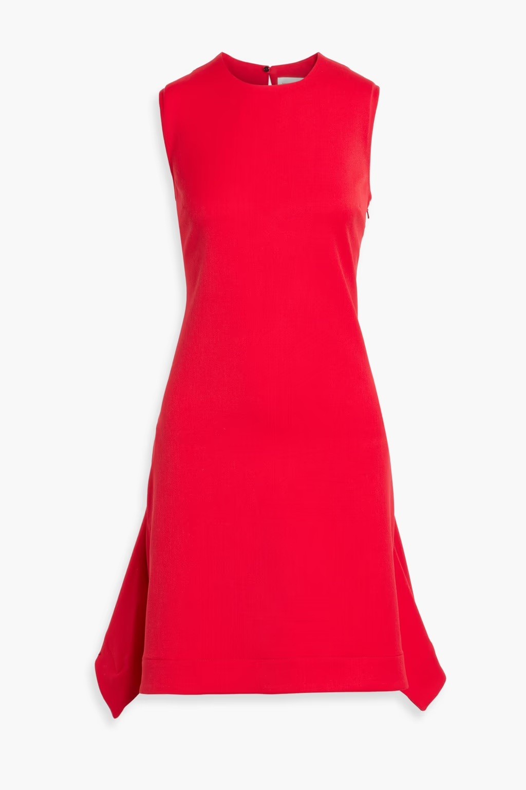 Victoria Beckham Red Crepe Shift Dress w/ Fluted Hem — US 6 / UK 10