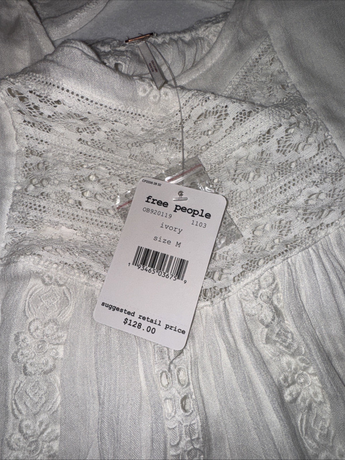 Boho/Festival/Free People Ivory Eyelet Dress/Size medium (see Description)