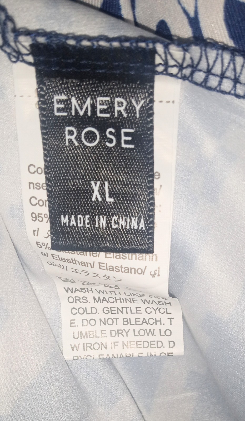 Emery Rose Blue & White Floral Sundress/Summer Wear Comfortable Dress Size XL