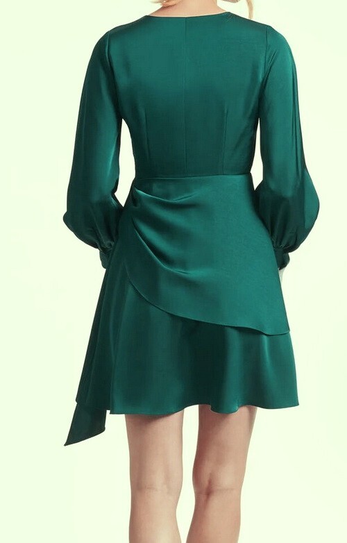 Sachin & Babi Bottle Green Daria Long Sleeve Wrap Dress Size 0 $350