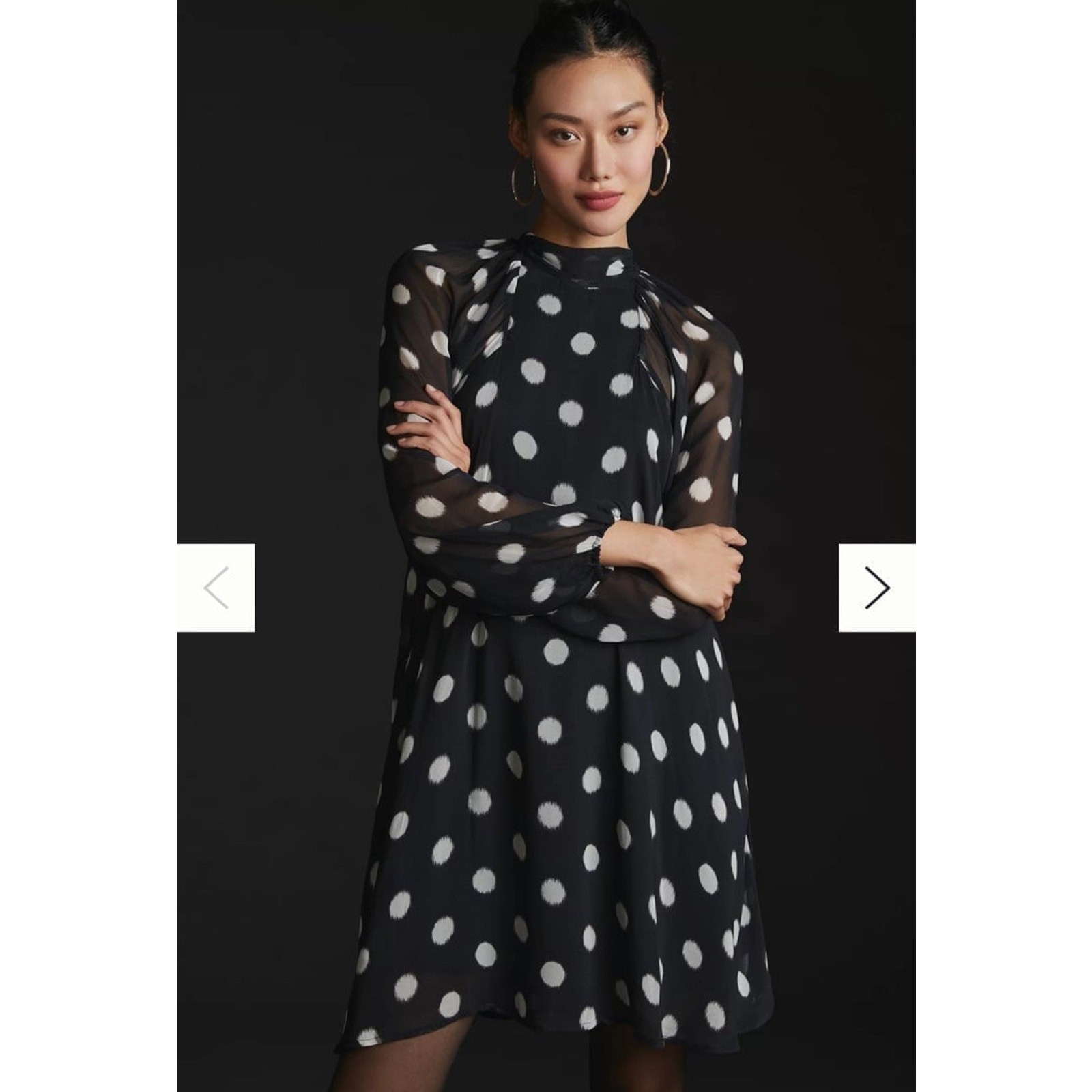 NWT❤️Anthro Maeve Long-Sleeve Sheer Mini Dress szL