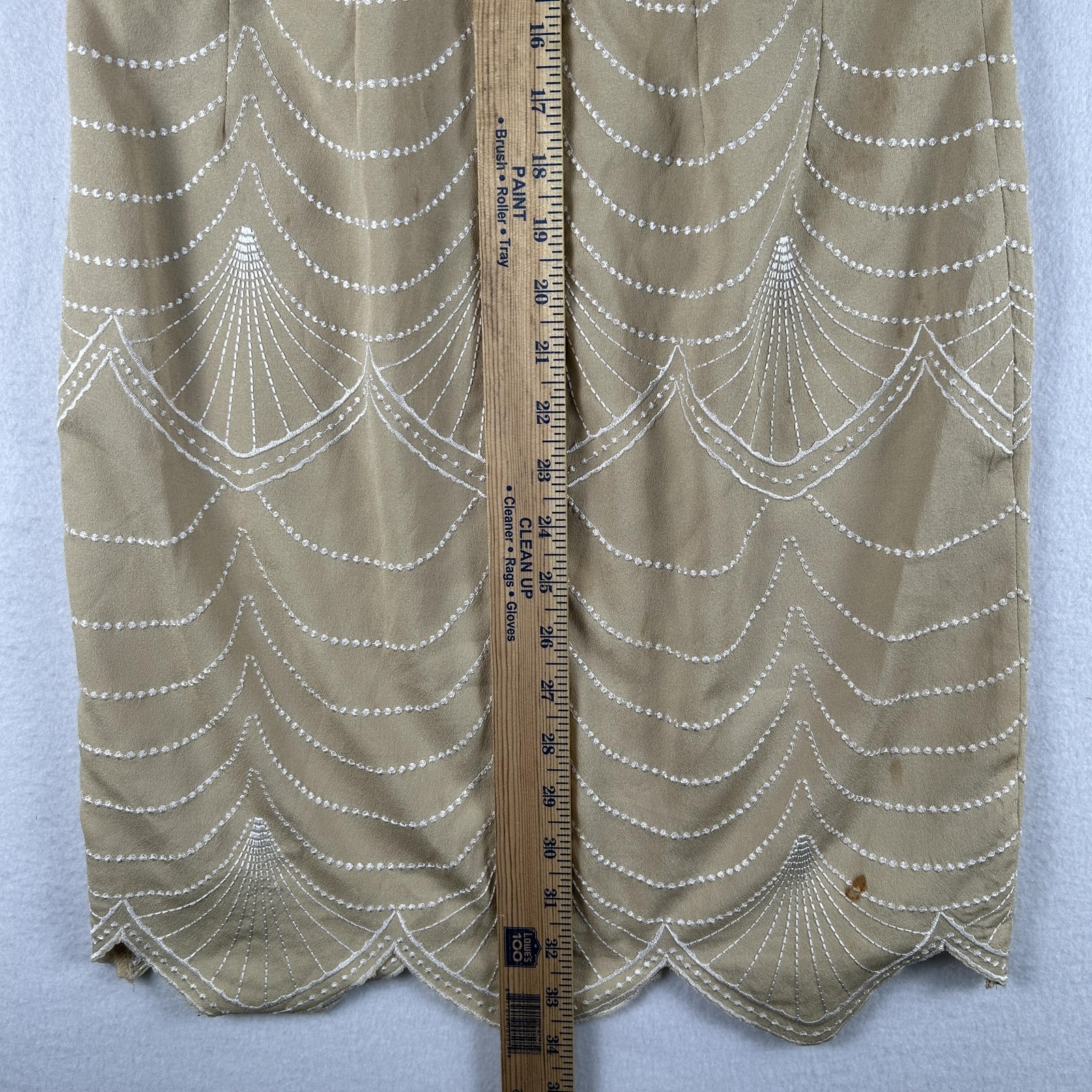 Antonio Melani Dress Womens 2 Keaton Sheath Knee Length Scoop Neck Embroidered