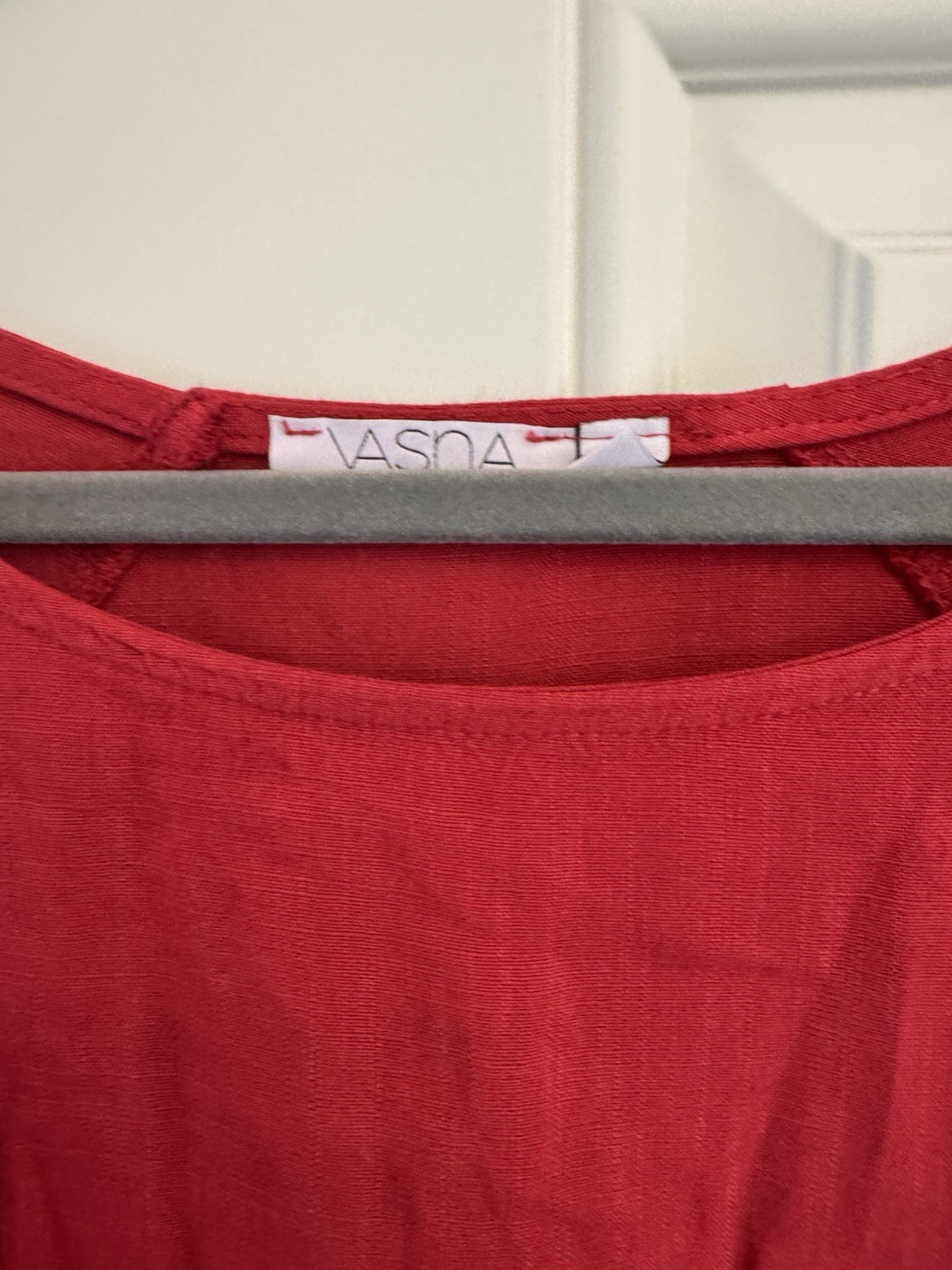 Umgee Red Linen Blend Frayed Hem High Low Midi Shift Dress Oversized Small