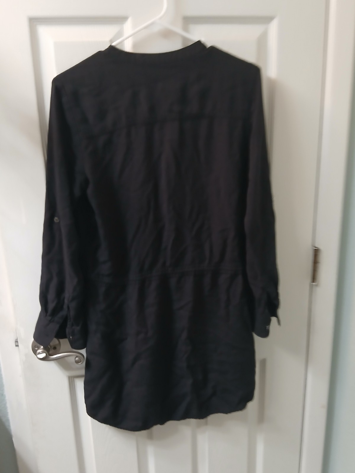 Lou And Grey, Black Dress 3/4 Sleeve With Tie Waist Pockets