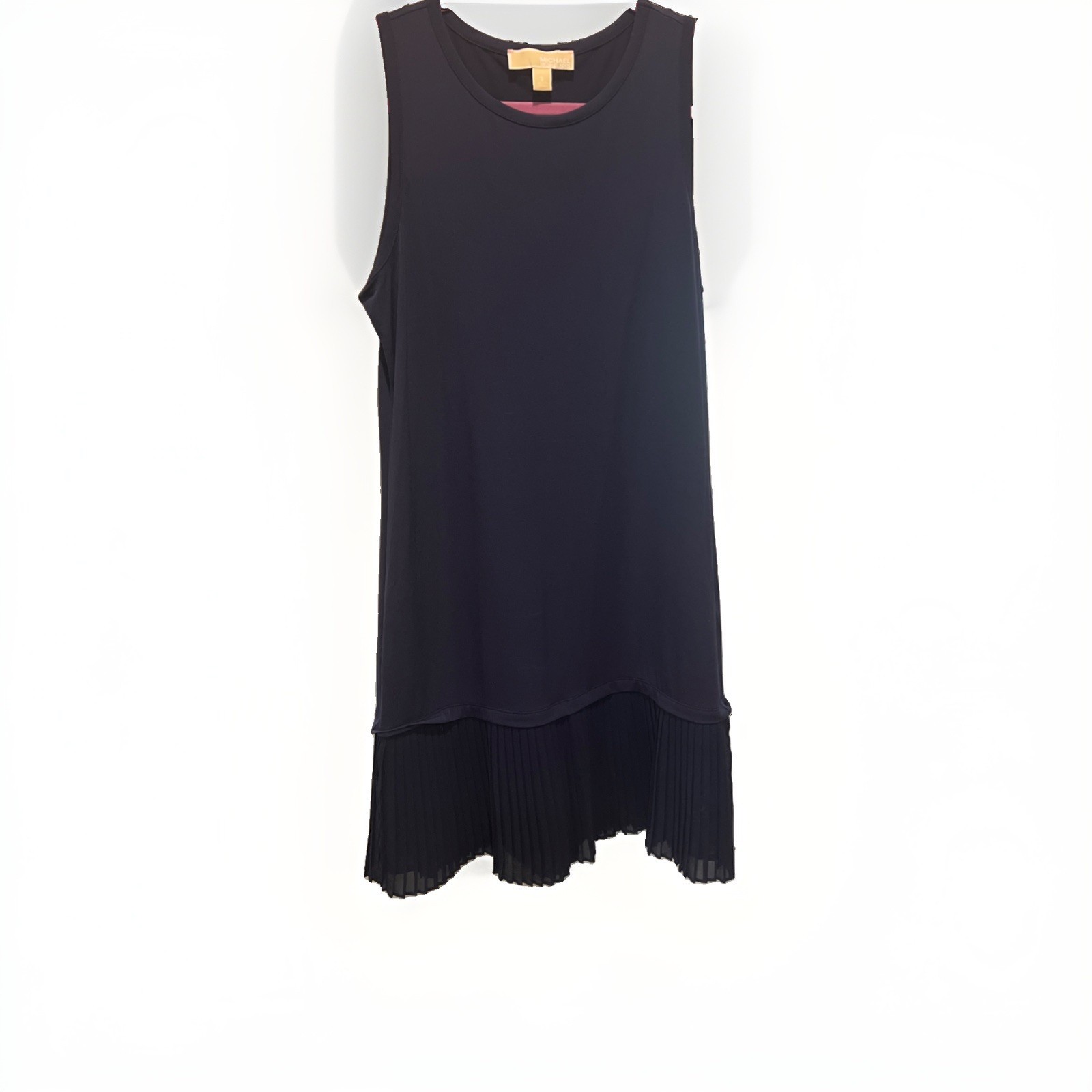 Michael Kors Women’s Navy Sleeveless Midi Dress pleated size small