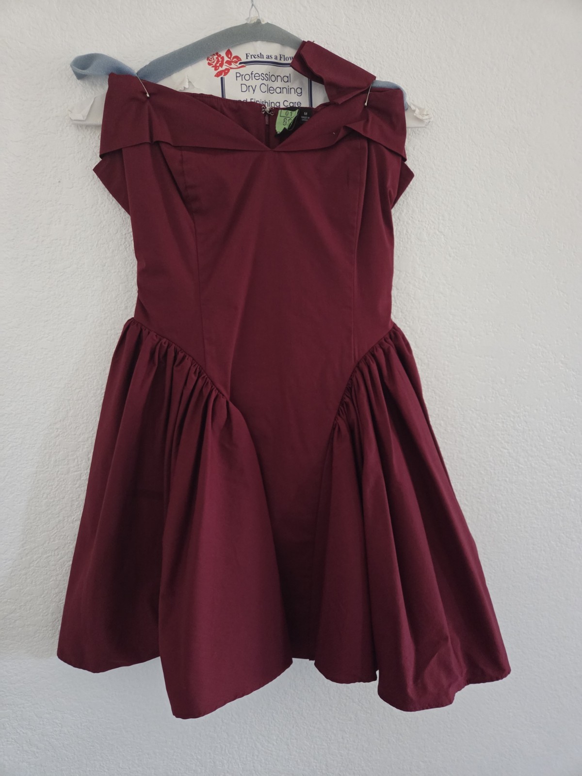 Windsor Off The Shoulder Wine Short Dress