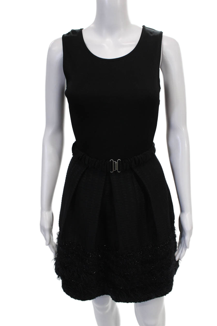 Lil Pour Lautre Women Fit & Flare Black Dress Knee Length Size 36