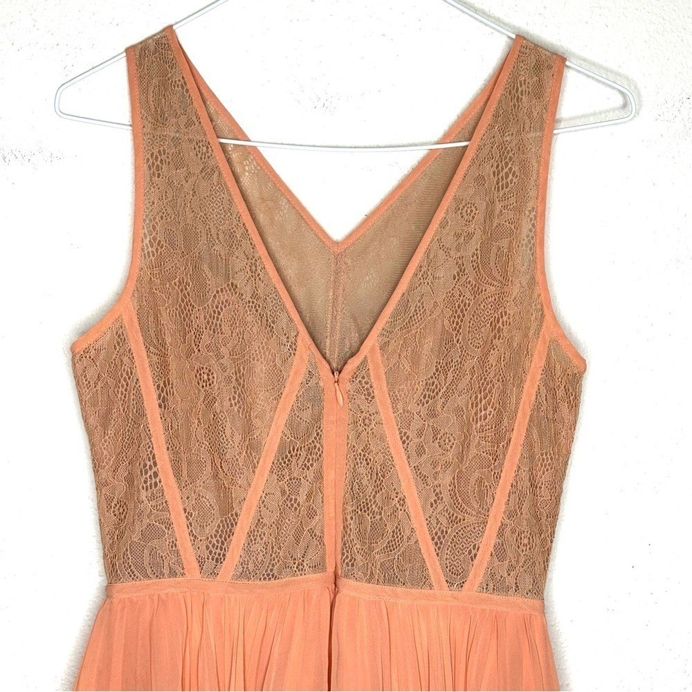 BCBG Paris Lingerie Illusion Lace Pleated Dress Size 4