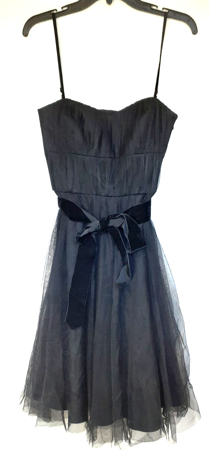 Banana Republic Women’s Size 4 Black Tulle Dress Sweetheart Neck Prom Party