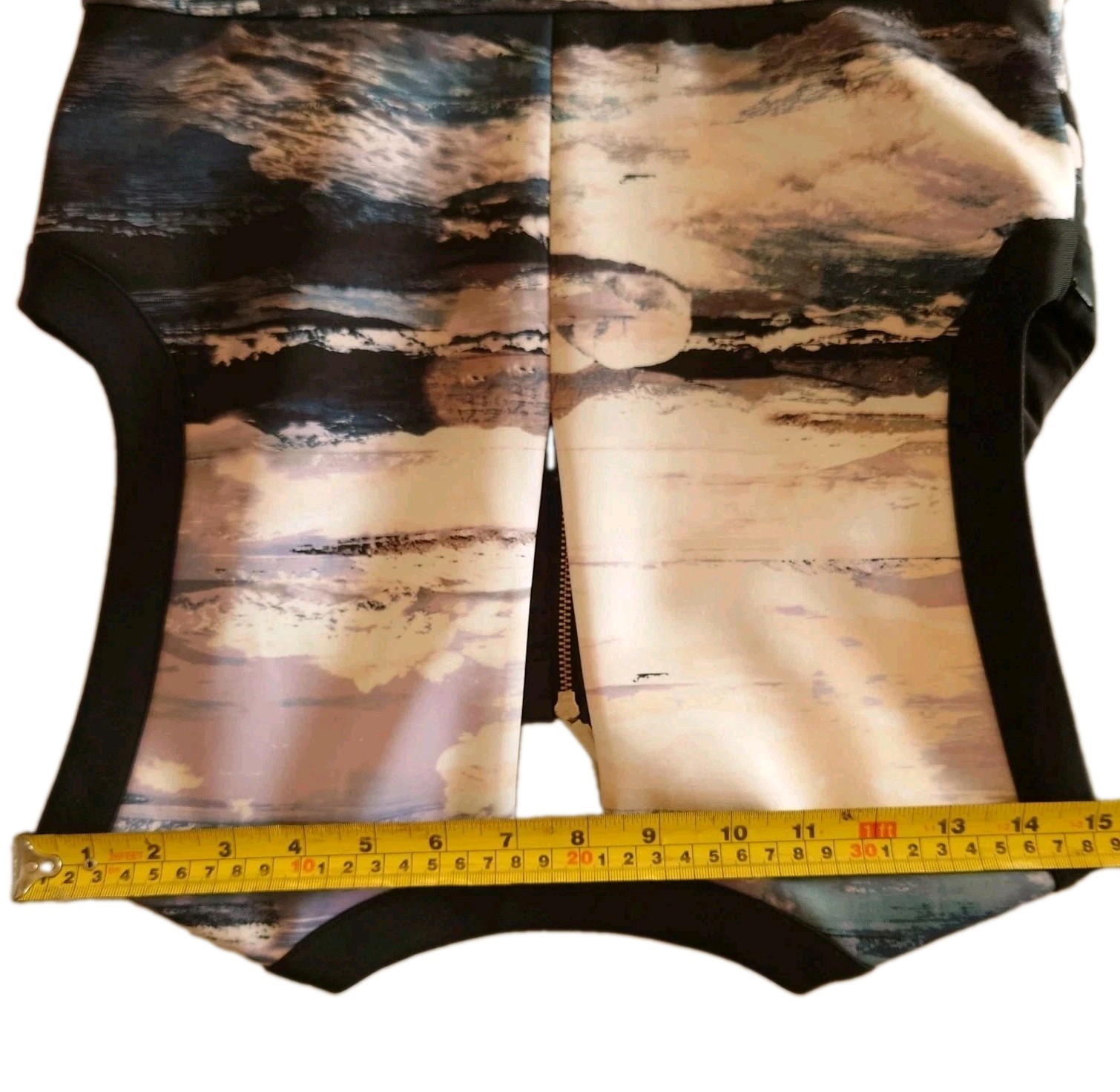Karen Millen Dress 10 Fit & Flare Landscape Sleeveless Above Knee Short Events