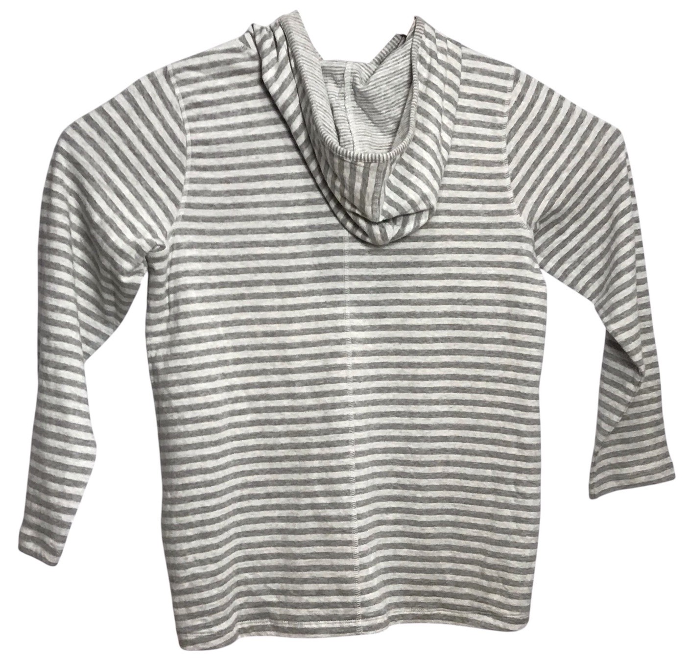 J Jill Soft 100% Cotton Hooded Stripe Hoodie Lightweight Sweatshirt Small