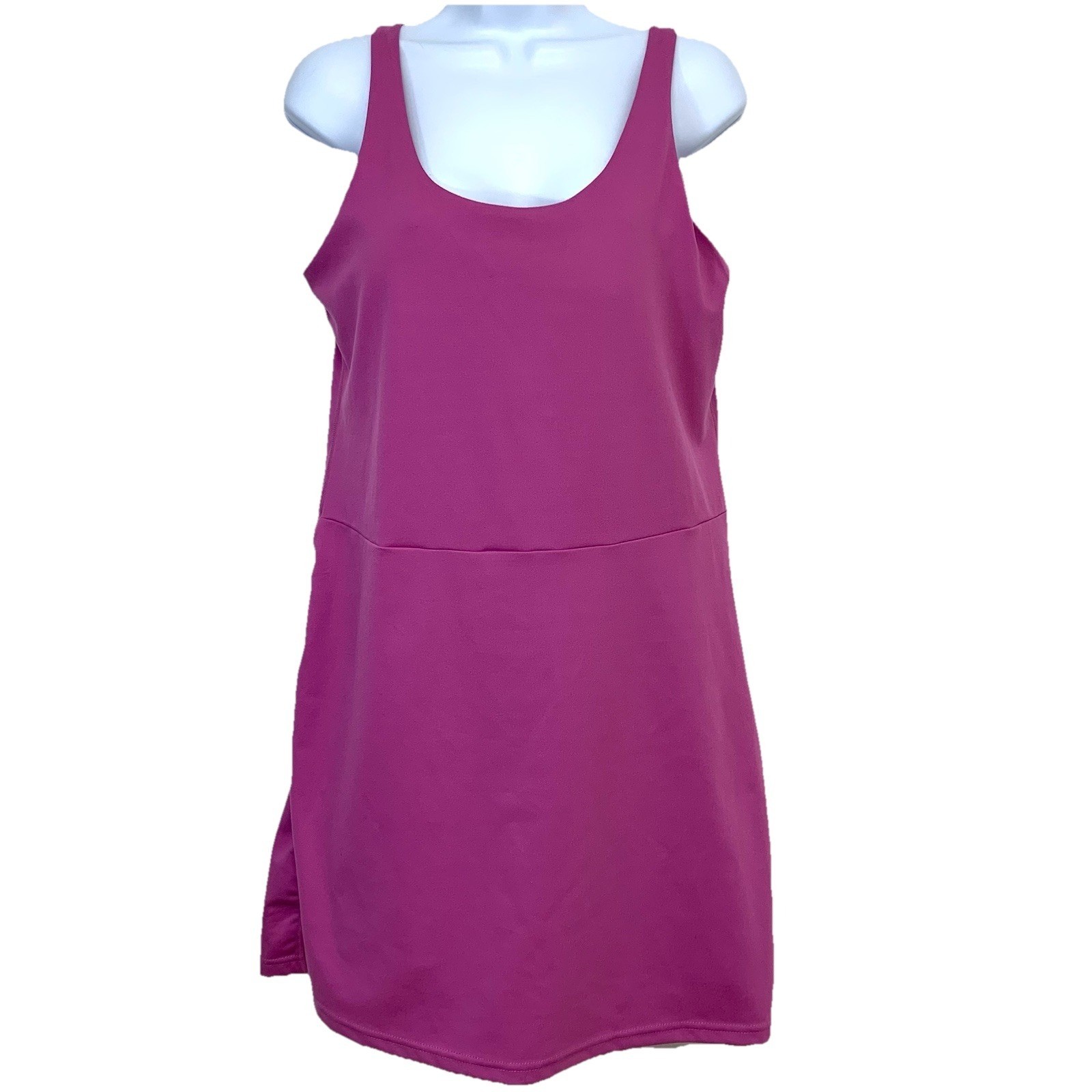 Elle Sport Active Tank Dress Pink Built-in Shorts Medium Tennis Pickleball Mini