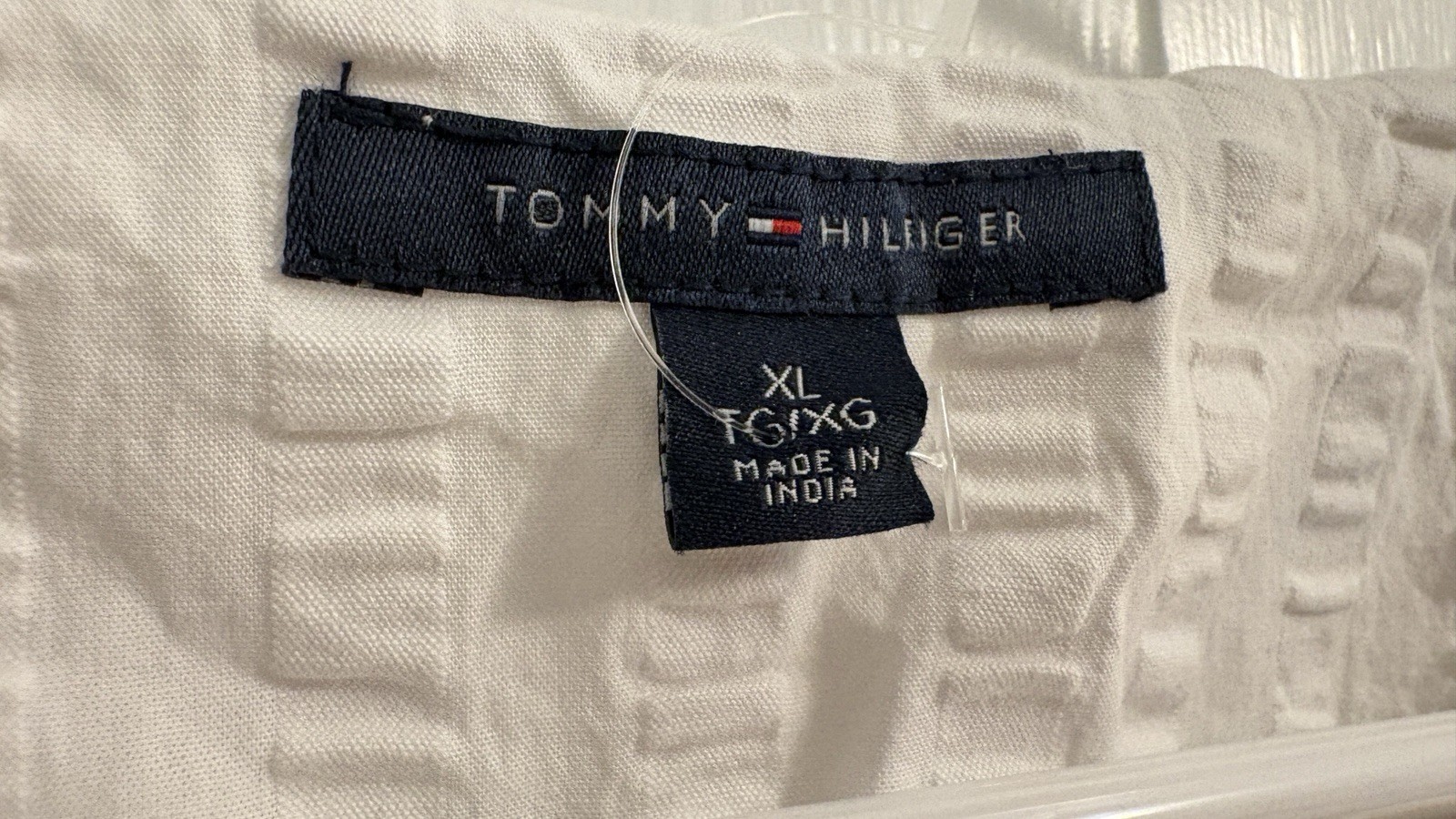 NWT Tommy Hilfiger white textured midi shirt dress sleeveless bow button XL