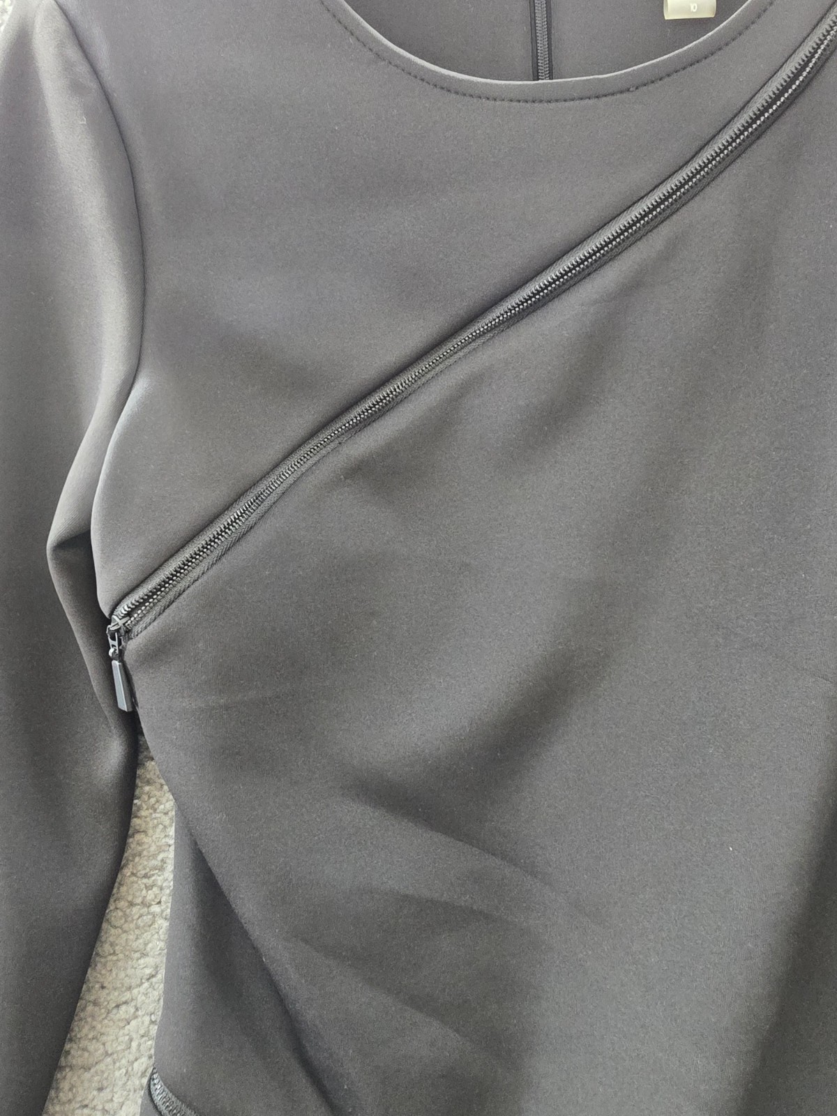 Calvin Klein Exposed-Zipper Scuba Sheath Dress Women’s 10 Black Zip Closure