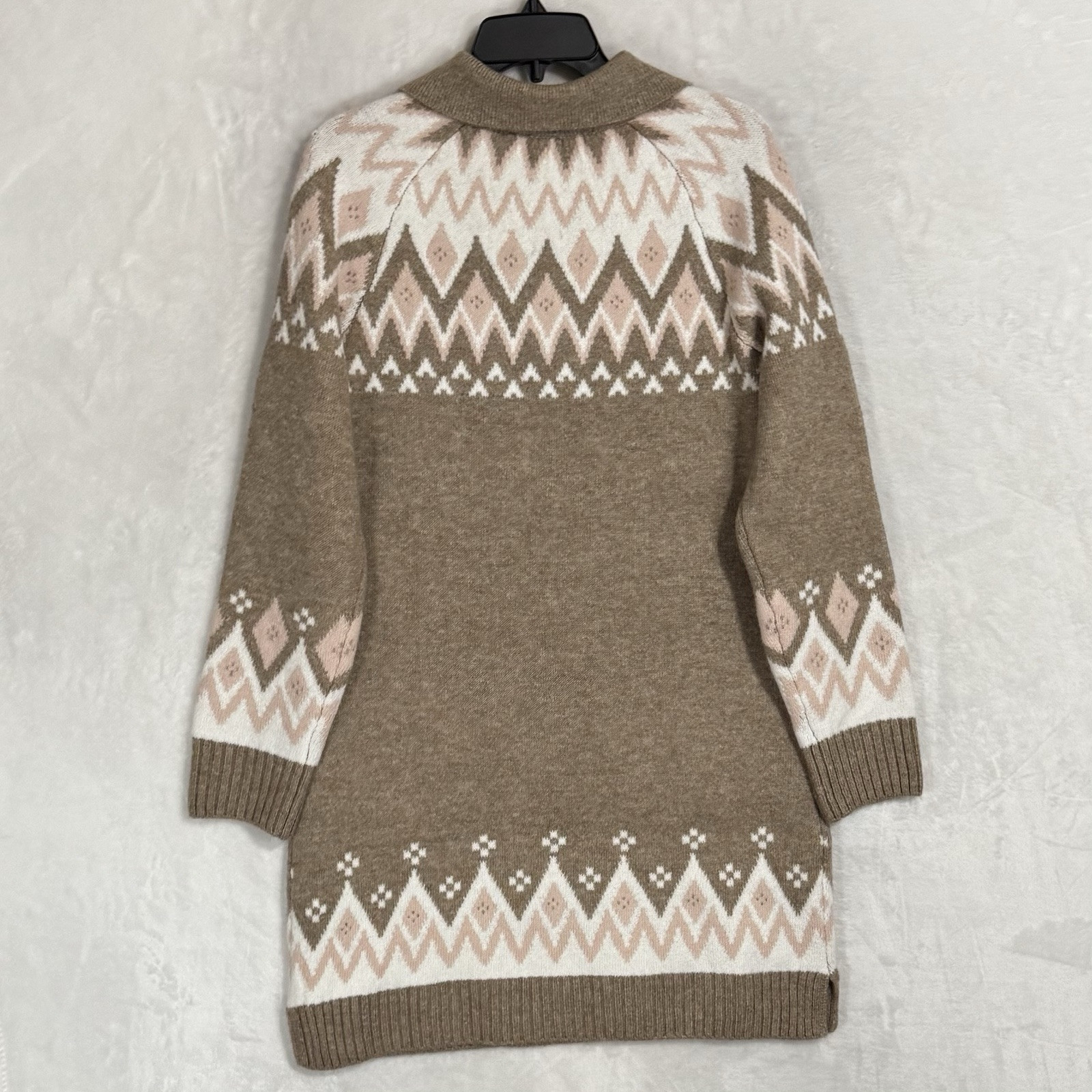NWT Cynthia Steffe Cozy Fair Isle Sweater Dress Size M Relaxed Preppy Collared