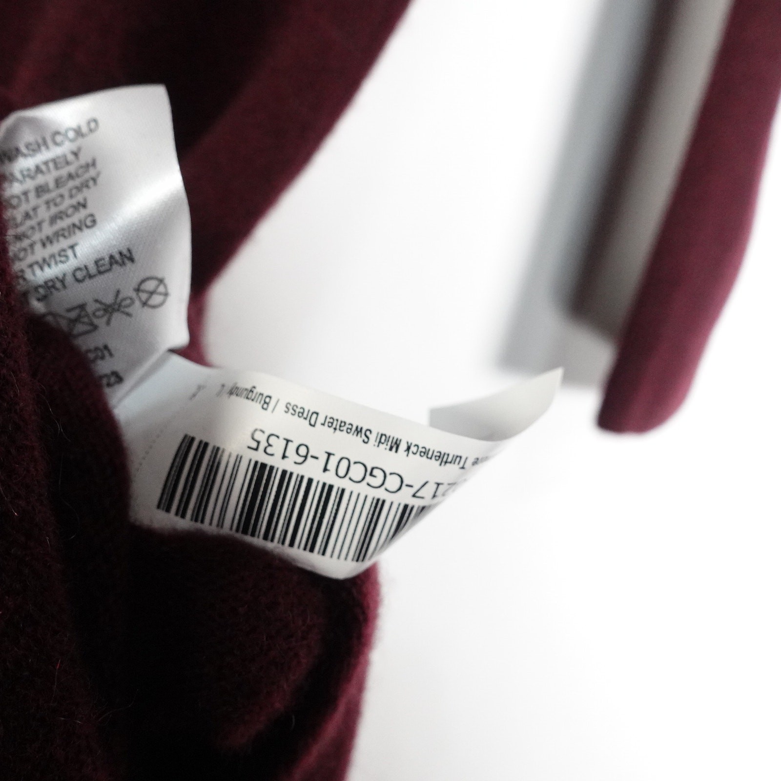 NWOT Quince Burgundy Mongolian Cashmere Turtleneck Midi Sweater Dress Women’s L