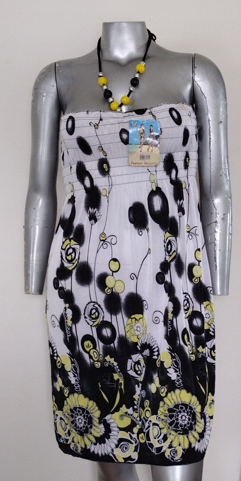 LADIES CONVERTIBLE STRAPS DRESS/SKIRT SIZE L Jr. GATHERED WAIST Floral
