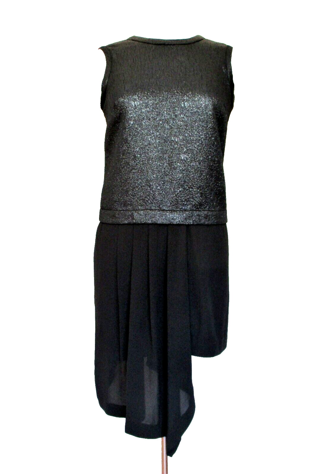 BCBG Max Azria Juliane Dress XXS Women Black Asymmetrical Hem Sleeveless