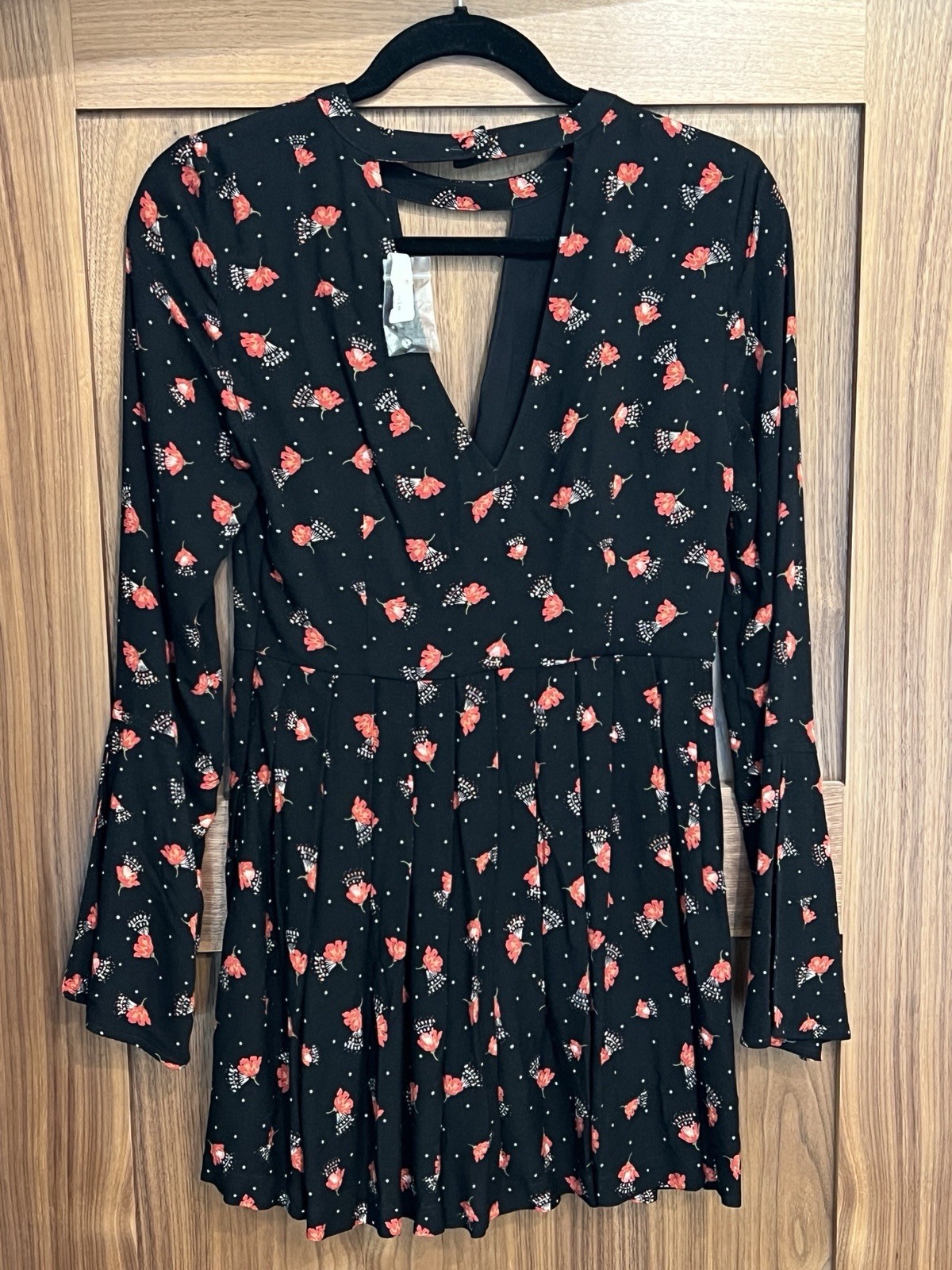 NWT Free People Tegan Mini Dress Cut Out Skater Floral Size 2