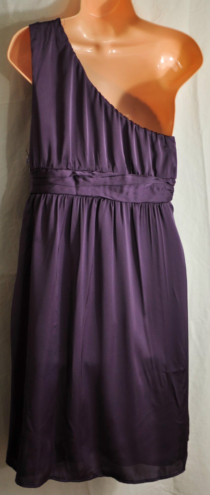 women’s one shoulder purple dressy short dress size 10 washable brand new