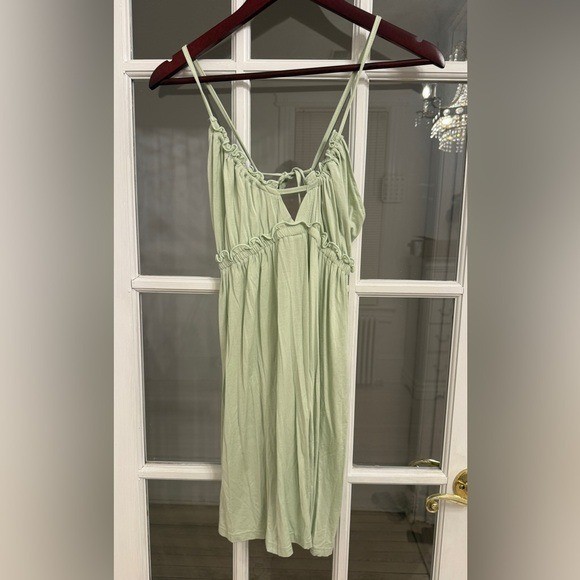 BLUE BLUSH Women’s Light Green Sleeveless Back Tie Mini Dress Size S NEW