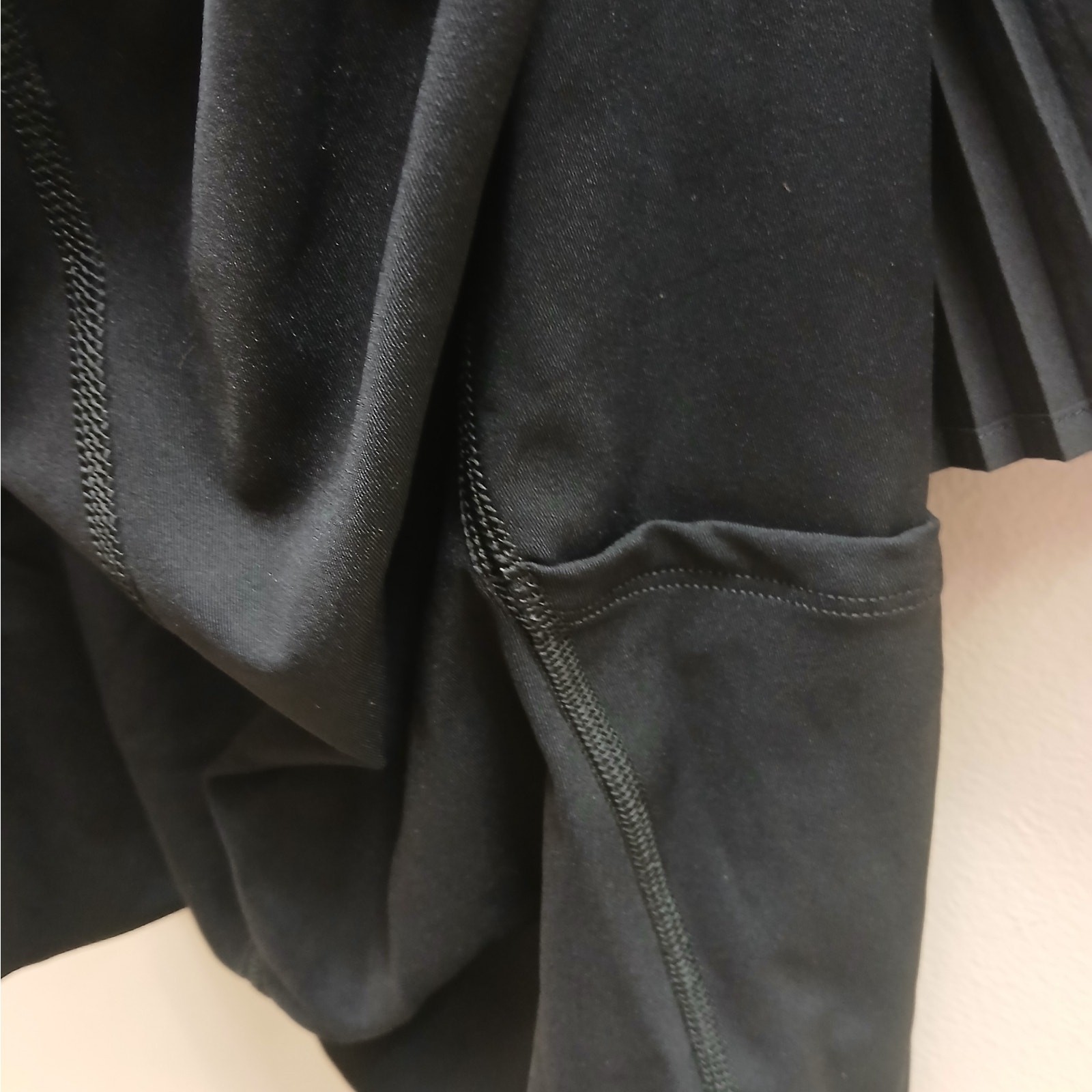 Spanx Yes Pleats Pleated Shorts Mini Tennis Dress Activewear Sporty Black Small