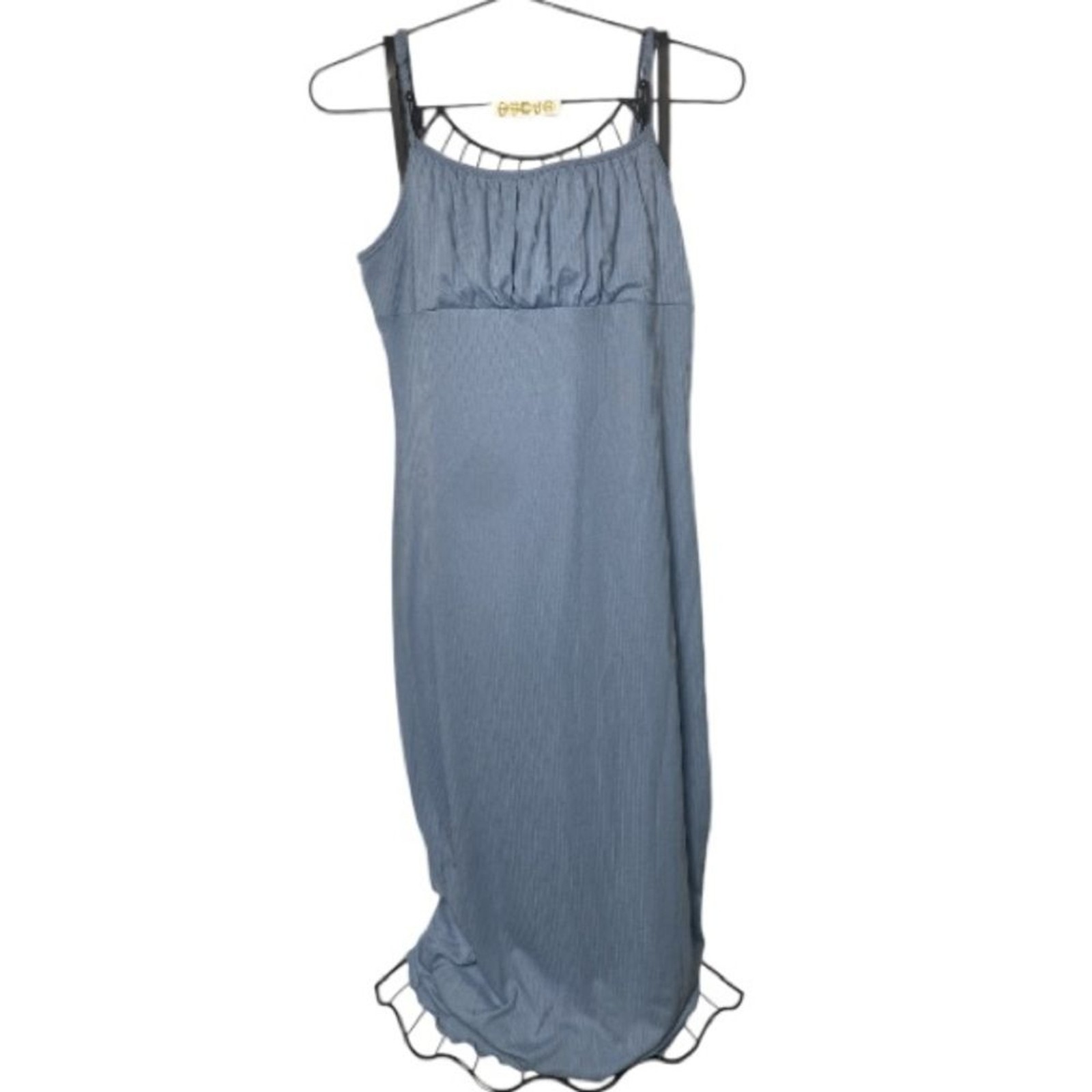 NO COMMENT med blue ribber knit maxi dress // XL