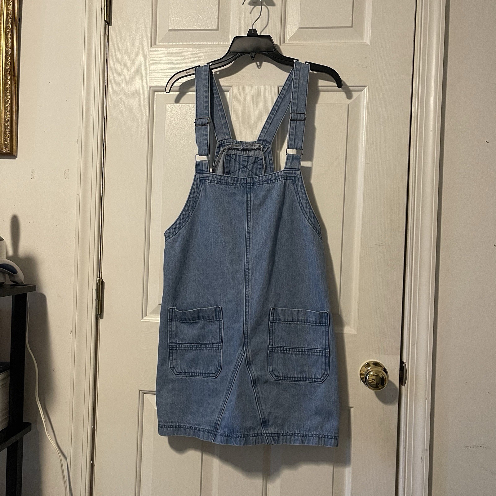 No Brand Denim Overall Dress Womens M Blue Jean Pinafore Jumper Pocket Casual