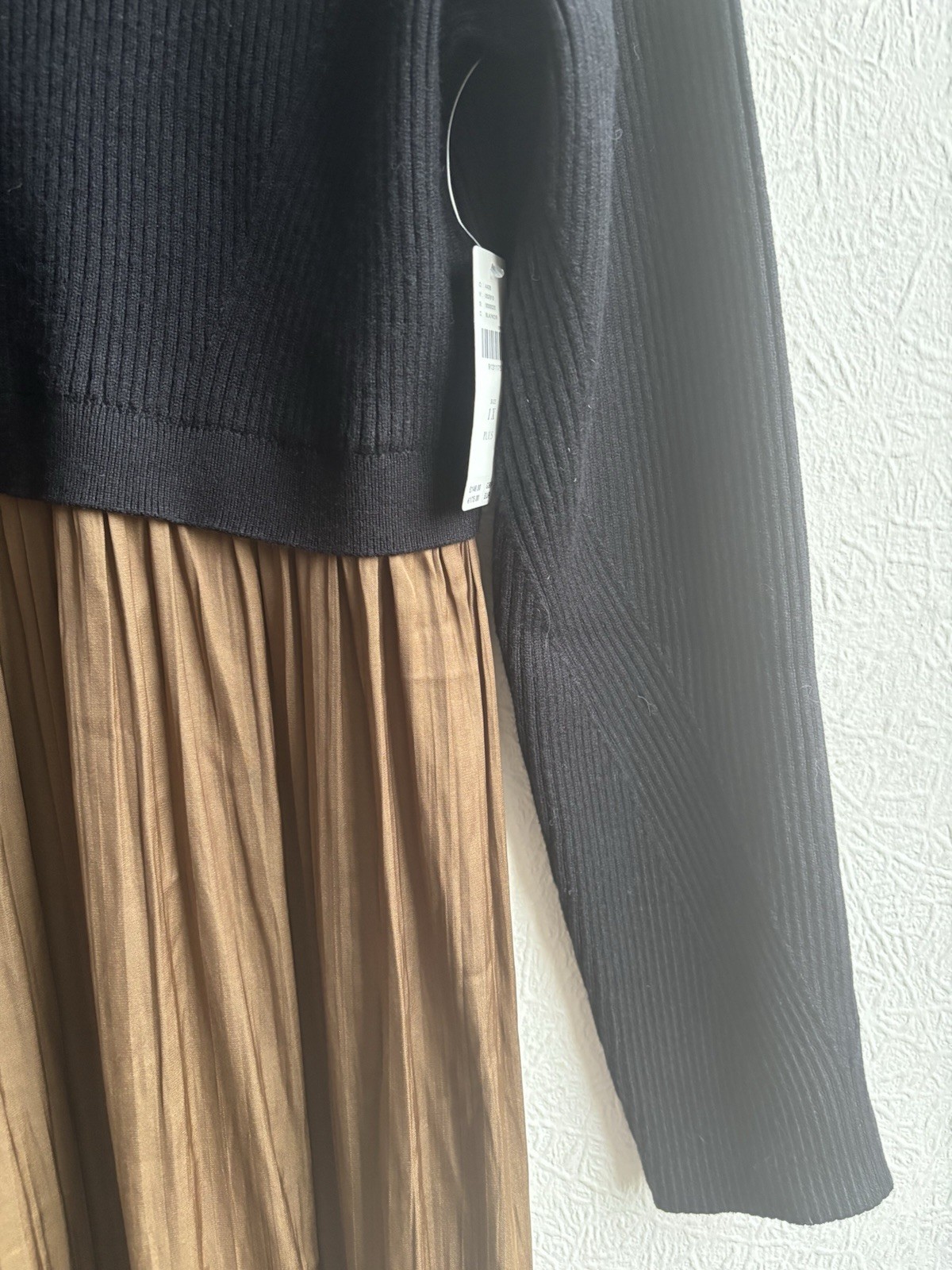 ANTHROPOLOGIE Thea Twofer Sweater Maxi Dress Scoop Neck Black UK 1XL RRP £148