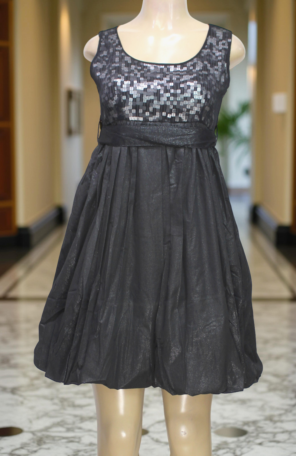 Papillon Women’s Dress Sleeveless Sequin Black Size S