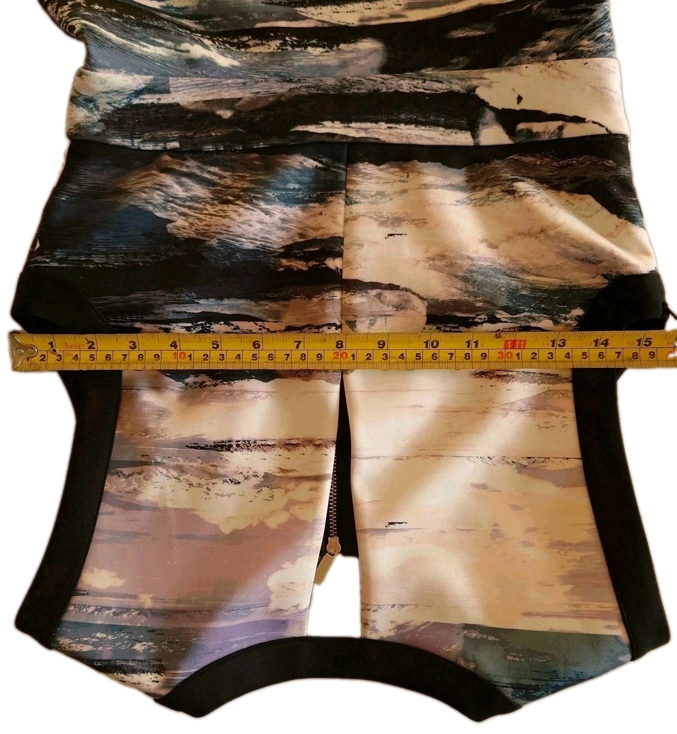 Karen Millen Dress 10 Fit & Flare Landscape Sleeveless Above Knee Short Events
