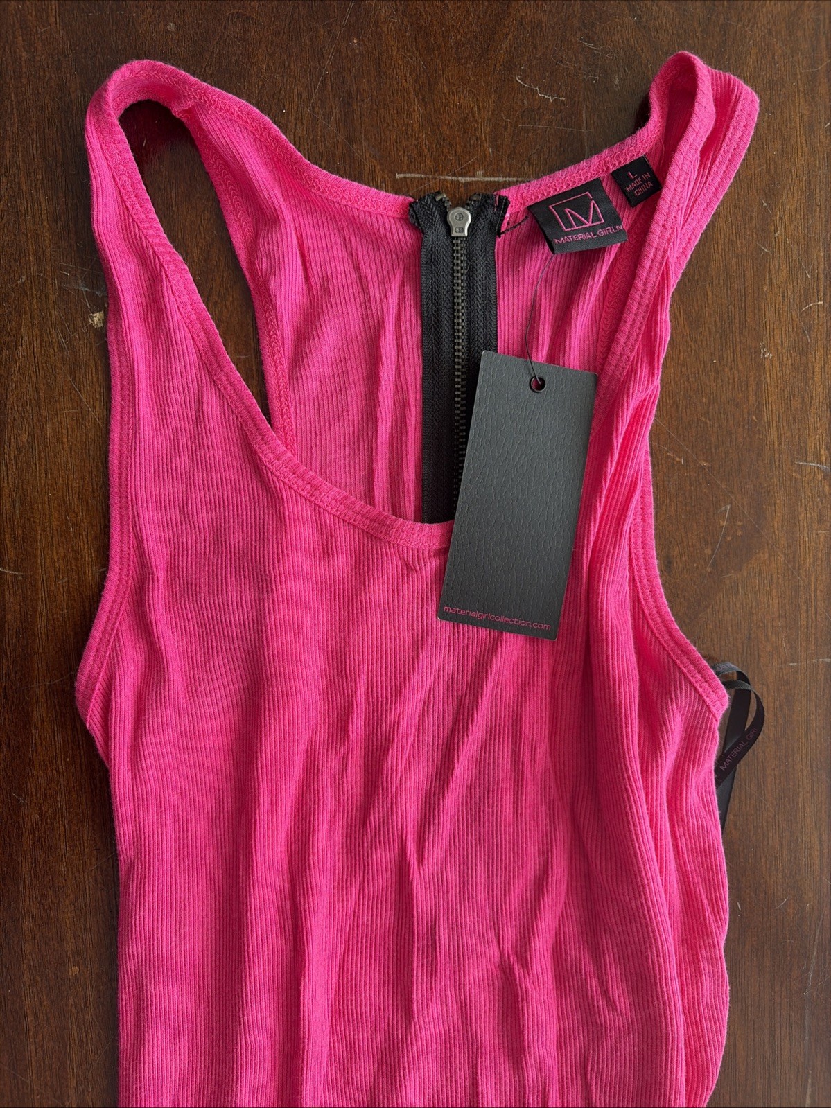 NWT Material Girl Women’s Juniors Longline Tank Dress Pink Large Summer Casual