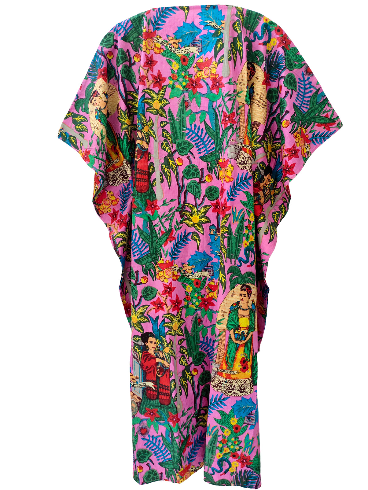 Indian Vintage 100% Cotton Long Beach Maxi Kaftan Dress One Size Caftan Kimono