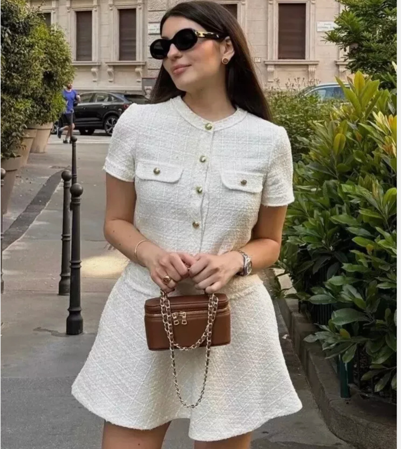 ZARA WOMAN SHORT TEXTURED TWEED DRESS ECRU WHITE 2875/447 2875/449 XS S M L XL