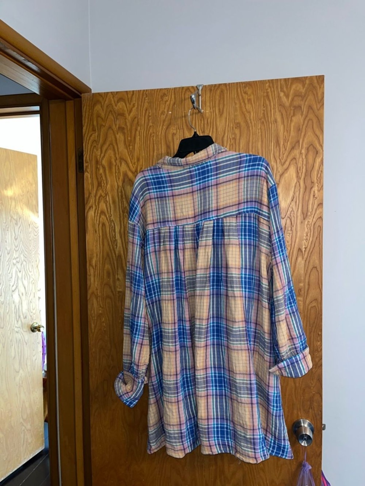 Free People The Voyage Shirtdress Sunrise Combo Plaid Cotton Boho Cottagecore
