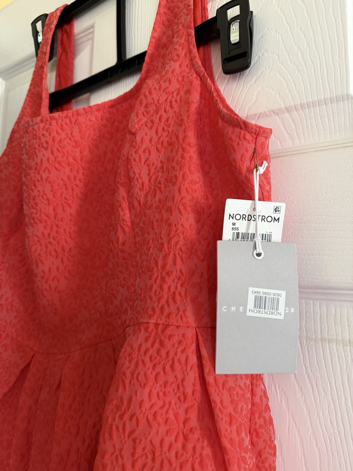 Chelsea28 Women’s Fit & Flare Romper Coral Square Neck Sleeveless Lined Short M