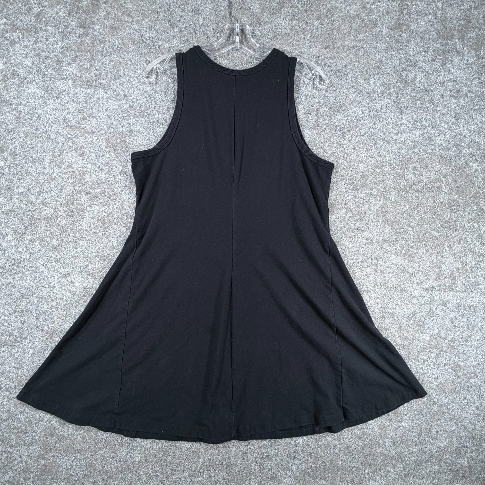 A New Day Fit & Flare Mini Tank Dress Womens L Black Stretch Scoop Neck Classic