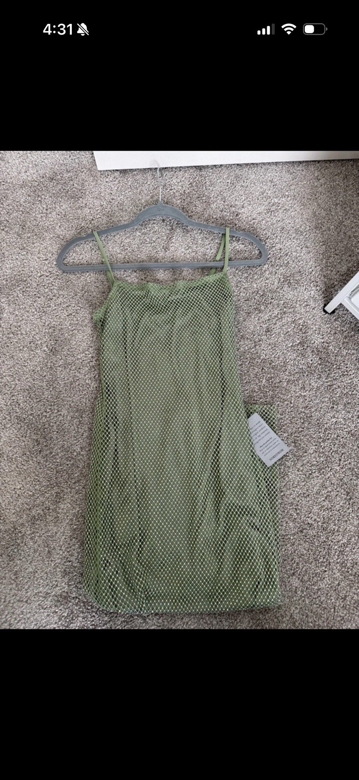 Lush Green Mesh Rhinestone Sheer Maxi Slip Dress S Cowl Neck Sleeveless