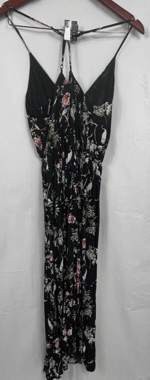 BANANA REPUBLIC Bird Flower Print Wrap Summer Sun Dress Bird Print Size 14