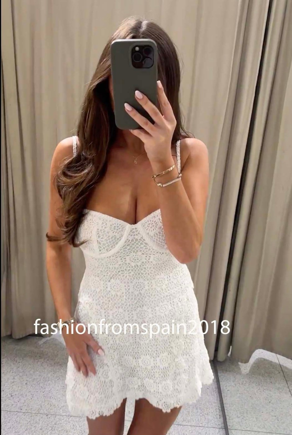 ZARA NEW WOMAN STRAPPY SHORT CROCHET DRESS WHITE S,M,L 5070/144/250