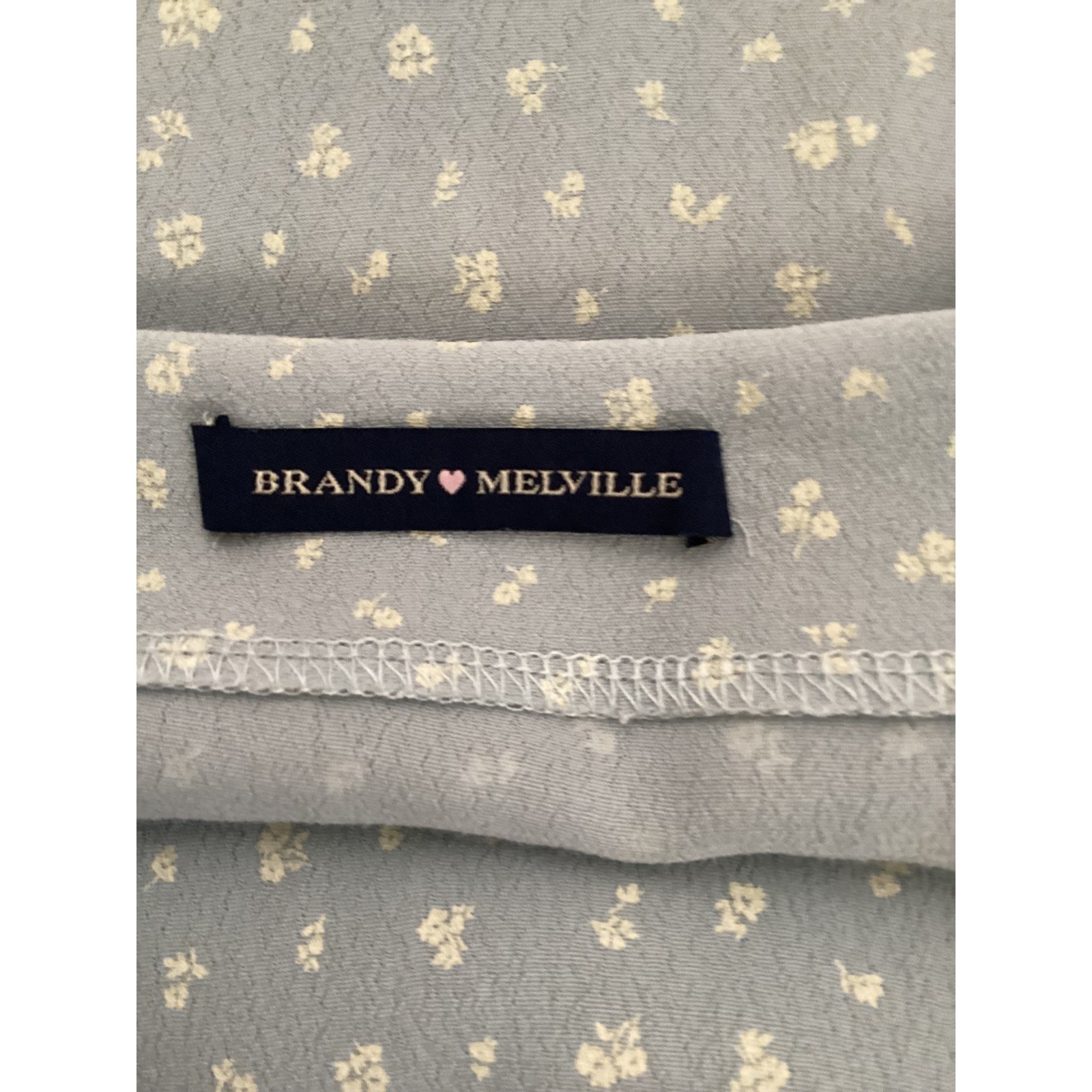 Brandy Melville Floral Maxi Dress Light Blue Ditsy Flower Adjustable Strap OS