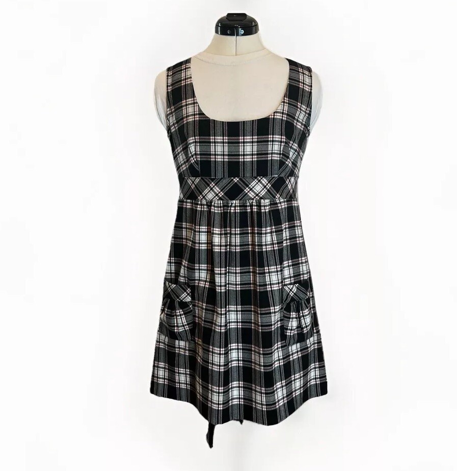 Speechless Women’s Plaid/tartan Clueless Academia Jumper Dress W/Pockets|Size:7